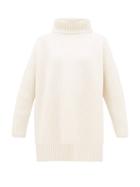 Matchesfashion.com Joseph - Oversized Ribbed Merino Wool Roll Neck Sweater - Womens - Cream