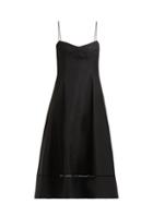 Matchesfashion.com Khaite - Isabella Sleeveless Cotton Twill Dress - Womens - Black