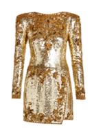 Matchesfashion.com Dundas - Sequinned Silk Mini Dress - Womens - Gold
