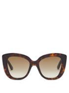 Matchesfashion.com Gucci - Square Tortoiseshell Acetate Sunglasses - Womens - Brown