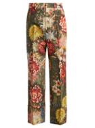 Matchesfashion.com Gucci - Impressionist Garden Print Wool Trousers - Womens - Multi