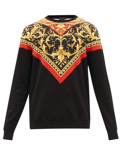 Matchesfashion.com Versace - Baroque-print Cotton Sweatshirt - Mens - Black Multi