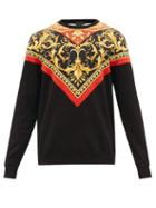 Matchesfashion.com Versace - Baroque-print Cotton Sweatshirt - Mens - Black Multi