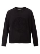Matchesfashion.com Versace - Flocked-medusa Wool Sweatshirt - Mens - Black