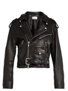 Raey Shrunken Tumbled-leather Biker Jacket