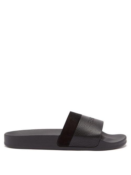 Frescobol Carioca - Humberto Suede-trim Rubber Slides - Mens - Black