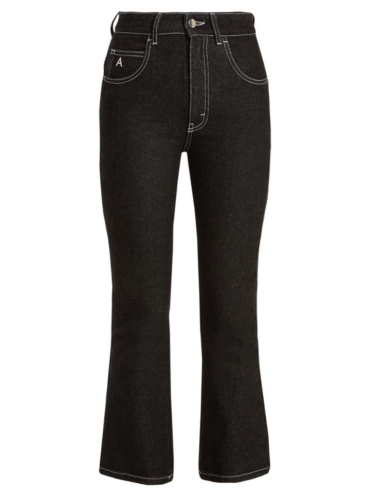 Attico Blanca High-rise Kick-flare Cropped Jeans