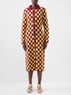 The Elder Statesman - Checked Cashmere Midi Dress - Womens - Yellow Multi