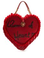 Dolce & Gabbana Queen Of Hearts Pompom-embellished Bag