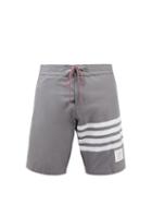 Thom Browne - Four-bar Swim Shorts - Mens - Grey