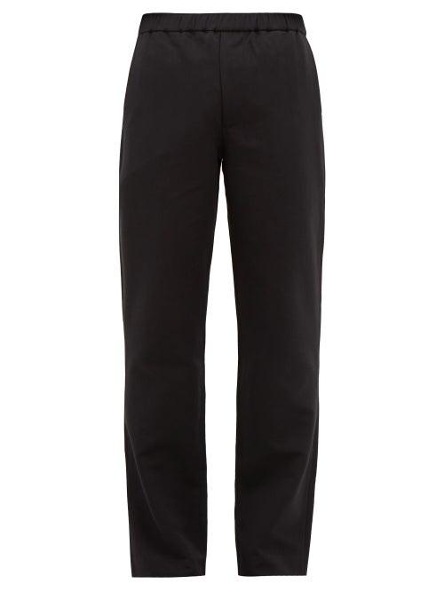 Matchesfashion.com Schnayderman's - Tailored Cotton And Wool Blend Trousers - Mens - Black