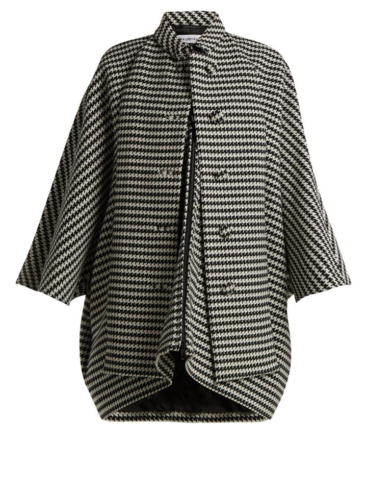 Balenciaga Houndstooth Wool-blend Coat