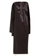 Matchesfashion.com Marina Moscone - Cape Back Silk Blend Midi Dress - Womens - Black