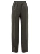 Matchesfashion.com Acne Studios - Pammy Wool Blend Wide Leg Trousers - Womens - Green