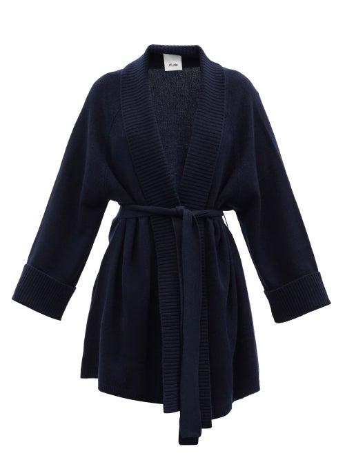 Allude - Shawl-collar Wool-blend Caridgan - Womens - Navy