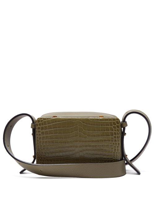 Matchesfashion.com Lutz Morris - Maya Crocodile Effect Cross Body Bag - Womens - Khaki