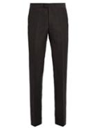 Matchesfashion.com Wales Bonner - Tuxedo Contrast Panel Linen Blend Trousers - Mens - Black