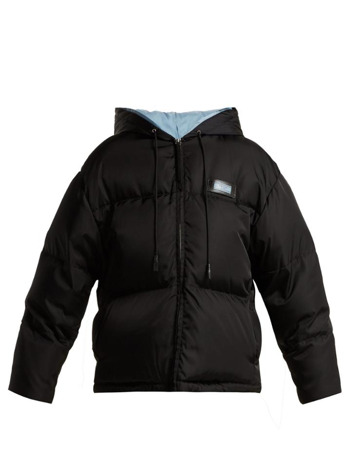 Prada Down-filled Quilted Hooded Jacket