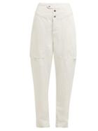 Matchesfashion.com Isabel Marant Toile - Lago Patch Pocket Twill Trousers - Womens - Ivory