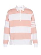 Matchesfashion.com Thom Browne - 4 Bar Oversized Striped Cotton Sweatshirt - Mens - Pink