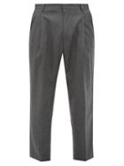 Matchesfashion.com Wooyoungmi - Pleated Wool Blend Trousers - Mens - Grey Multi