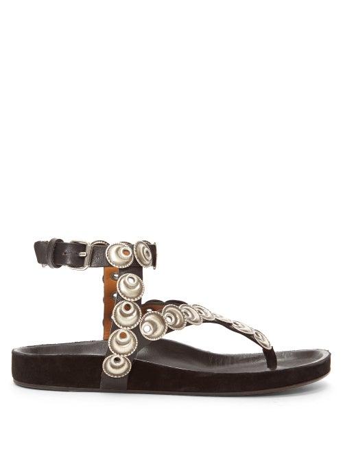 Matchesfashion.com Isabel Marant - Eldo Coin-embellished Leather Sandals - Womens - Black