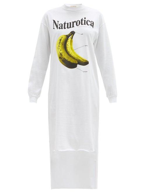 Matchesfashion.com Christopher Kane - Naturotica-print Sweatshirt Dress - Womens - White