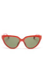 Ladies Accessories Balenciaga - Side Cat Cat-eye Acetate Sunglasses - Womens - Red