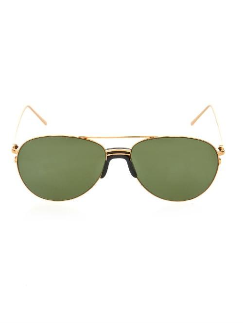 Linda Farrow Sports Luxe Aviator-style Sunglasses