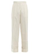 Matchesfashion.com Jw Anderson - Patchwork Striped Wide Leg Trousers - Womens - White Stripe