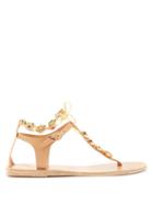 Matchesfashion.com Ancient Greek Sandals - Chyrsso Shell Embellished Leather Sandals - Womens - Tan