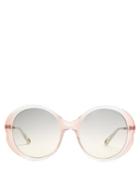 Matchesfashion.com Chlo - Rubie Round Frame Acetate Sunglasses - Womens - Clear Multi
