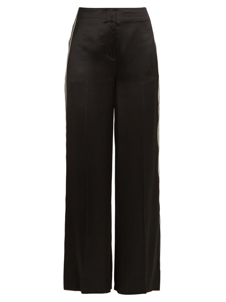 Diane Von Furstenberg Ribbon Wide-leg Satin Trousers
