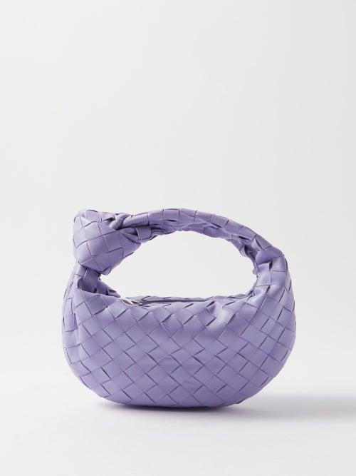 Bottega Veneta - Jodie Mini Intrecciato-leather Bag - Womens - Light Purple