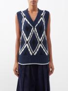 S.s. Daley - Horlick Argyle-intarsia Lambswool Vest - Womens - Navy White
