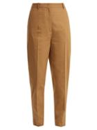 Matchesfashion.com Jil Sander - Egbert Cotton Blend Trousers - Womens - Light Brown