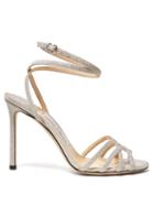 Matchesfashion.com Jimmy Choo - Mini 100 Cross Strap Glitter Sandals - Womens - Silver