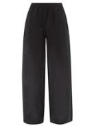 Joseph - Ramie-voile Wide-leg Trousers - Womens - Black