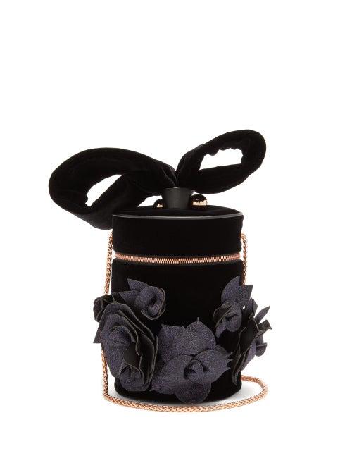 Matchesfashion.com Sophia Webster - Bonnie Velvet Cylinder Bag - Womens - Black Multi