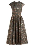 Matchesfashion.com Rochas - Metallic Floral Brocade Dress - Womens - Green Multi