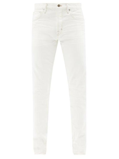 Tom Ford - Selvedge Contrast-stitch Slim-leg Jeans - Mens - White
