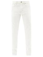 Tom Ford - Selvedge Contrast-stitch Slim-leg Jeans - Mens - White
