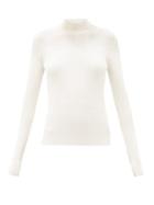 Matchesfashion.com Dolce & Gabbana - High-neck Knitted-silk Sweater - Womens - White