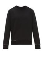 Matchesfashion.com Valentino - Rockstud Cotton Blend Sweater - Mens - Black