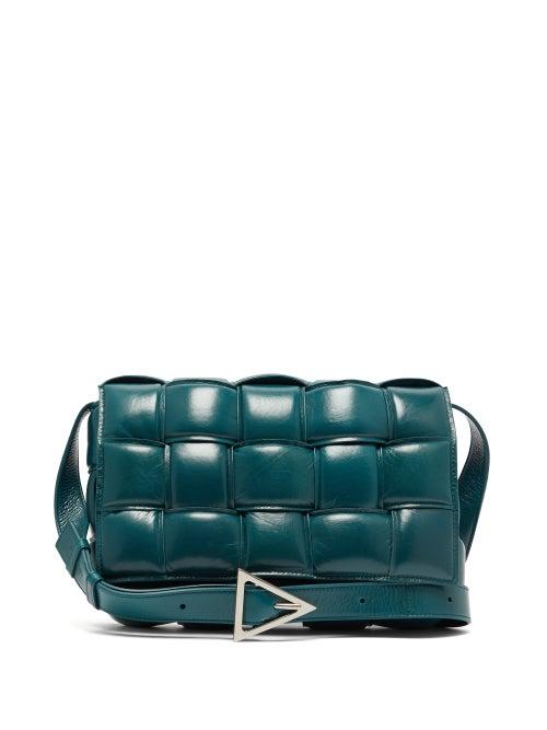 Matchesfashion.com Bottega Veneta - Padded Cassette Intrecciato Leather Shoulder Bag - Womens - Dark Green