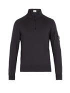 Matchesfashion.com C.p. Company - High Neck Cotton Sweatshirt - Mens - Navy