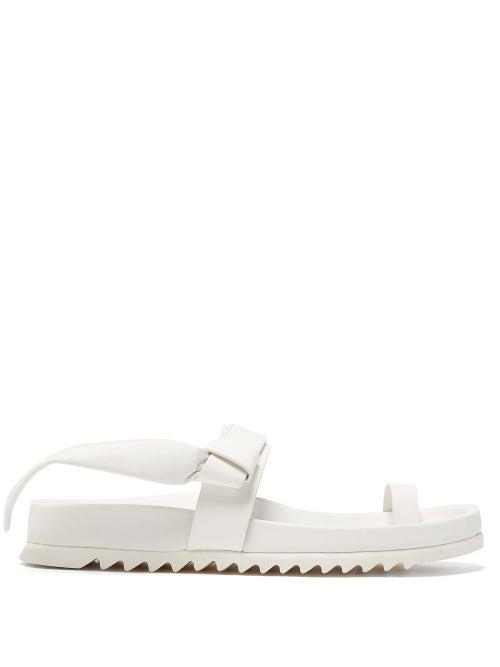 Matchesfashion.com Rick Owens - Granola Leather Slides - Womens - White