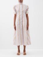 Thierry Colson - Venetia Floral-print Cotton Dress - Womens - Mustard