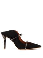 Matchesfashion.com Malone Souliers - Maureen Crystal Embellished Suede Mules - Womens - Black