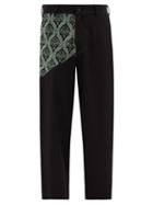 Matchesfashion.com Adish - Embroidered Wide-leg Wool-twill Trousers - Mens - Black